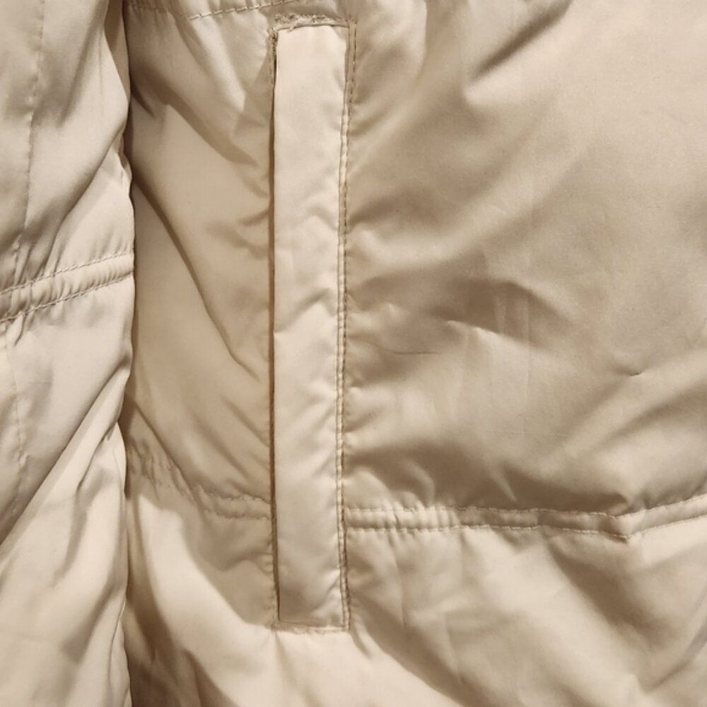 AMERICAN EAGLE womans white puffer jacket with tan fleece collar Large - Picture 4 of 10